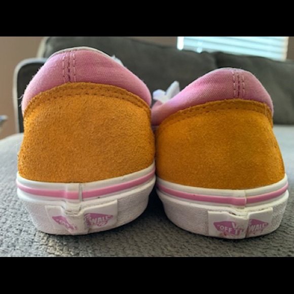 Vans old school color block pink orange light blue skate shoes. Size 7 junior - Picture 5 of 8
